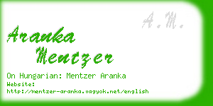 aranka mentzer business card